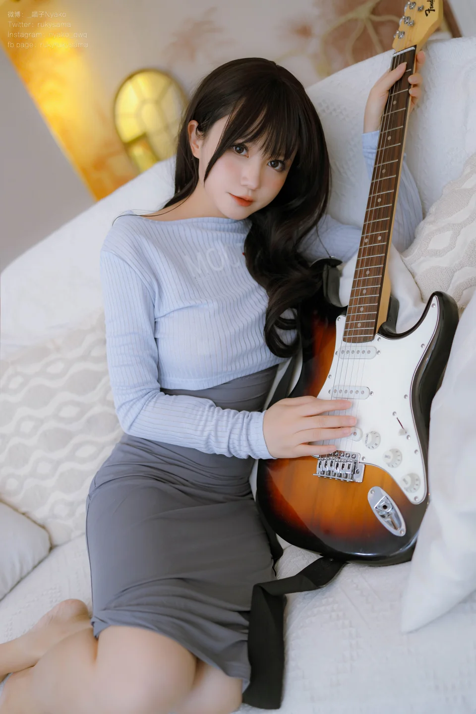Nyako喵子 - 吉他妹妹 连衣裙 [71P,1V-712MB] tg@simisebaisi 【丝足阁】011.webp
